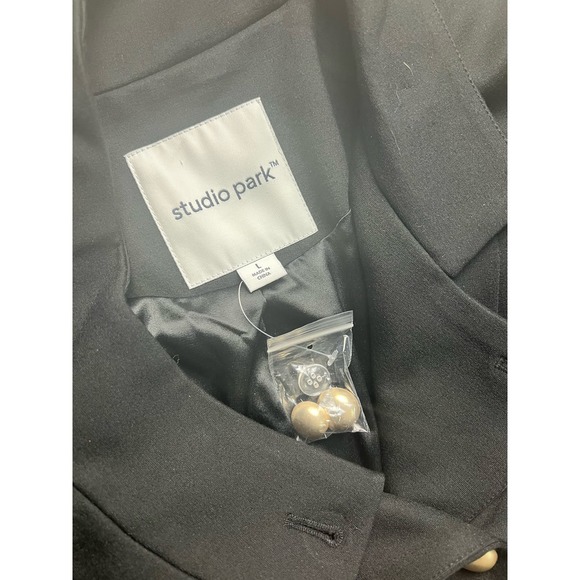 Studio Park x Shawn Killinger Double Button Ponte Coat BLACK SIZE L NWT - Picture 4 of 7